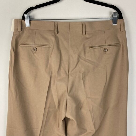 Pronto Uomo Slim Dress Pants Beige Polyester Blend Size 36x32 - Picture 7 of 9